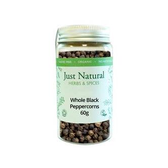 Black Peppercorns Jar Organic 50g