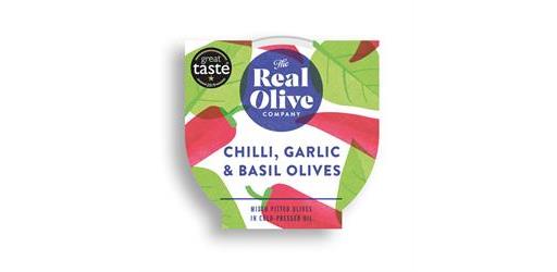 Pitted Olives in Chilli Garlic and Basil Organic 160g