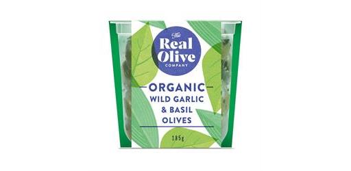 Wild Garlic & Basil Olives in Oil Organic 150g
