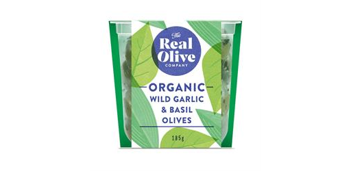 Wild Garlic & Basil Olives in Oil Organic 150g