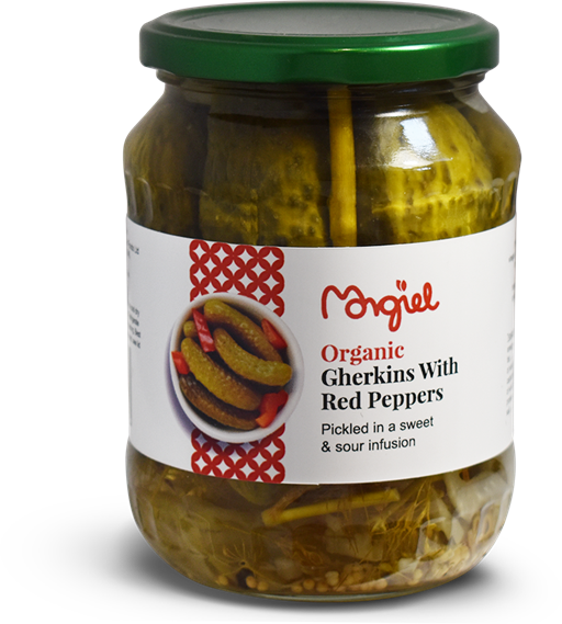 Gherkins and Red Peppers organic 670g